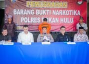 Polres Rohul Bersama Kejaksaan dan Pengadilan Musnahkan 961,5 Gram Sabu dan 229 Butir Ekstasi
