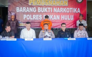 Polres Rohul Bersama Kejaksaan dan Pengadilan Musnahkan 961,5 Gram Sabu dan 229 Butir Ekstasi