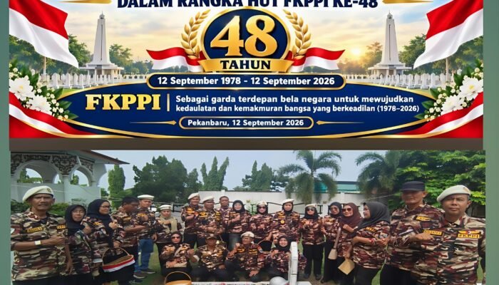 Jelang HUT ke-48, FKPPI Riau Tabur Bunga di TMP Kusuma Dharma